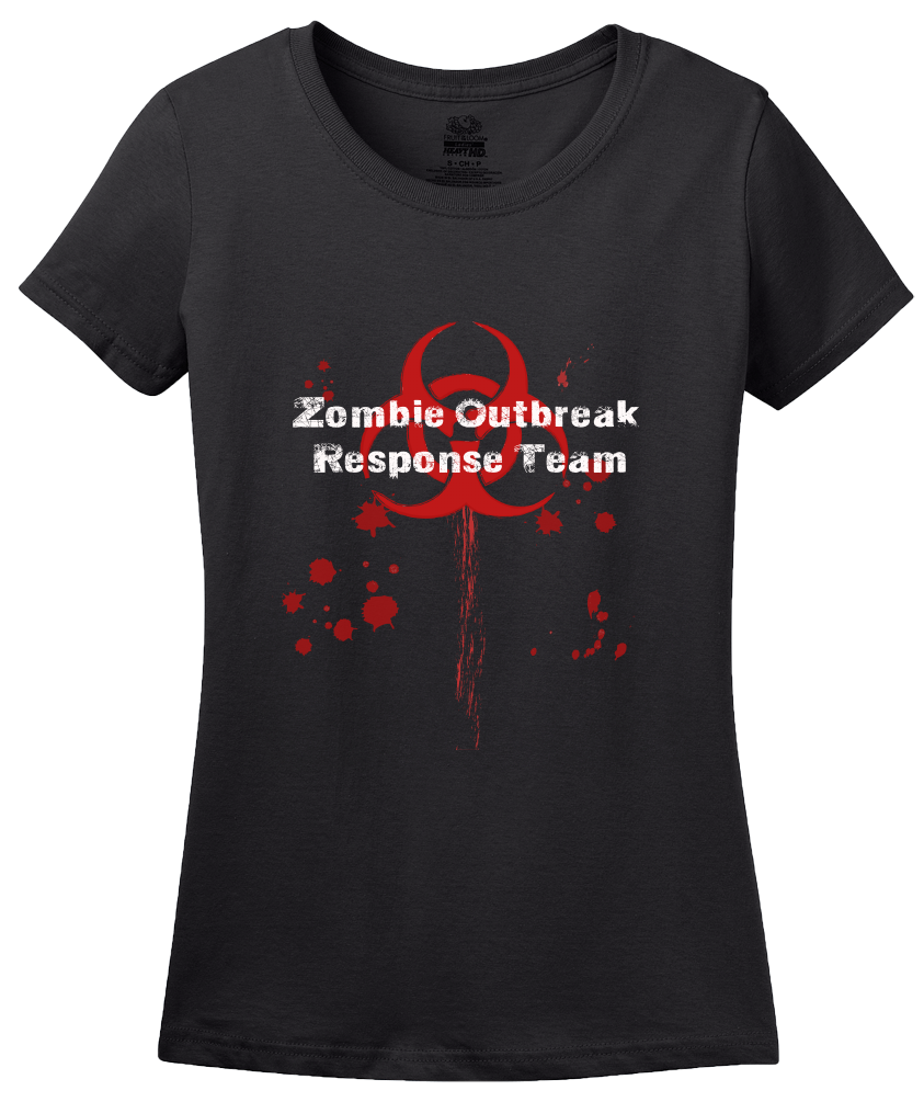 Ladies Black Zombie Outbreak Response Team - Horror Fan T-shirt