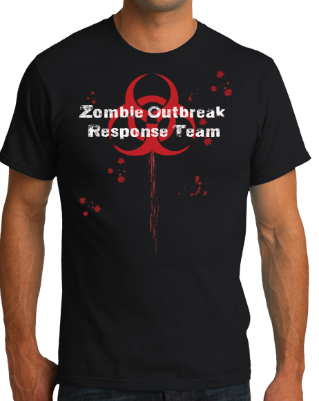 Standard Black Zombie Outbreak Response Team - Horror Fan T-shirt