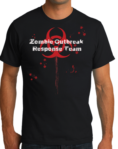 Standard Black Zombie Outbreak Response Team - Horror Fan T-shirt