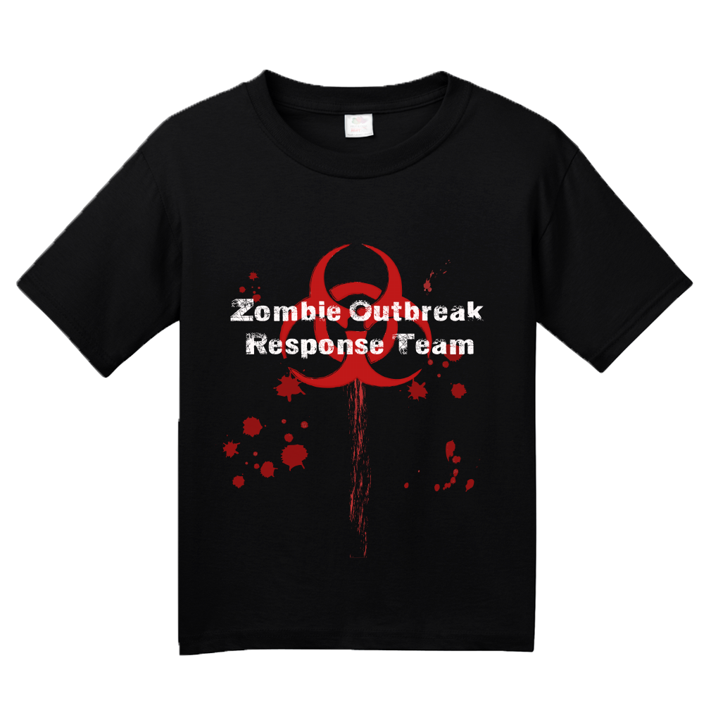 Youth Black Zombie Outbreak Response Team - Horror Fan T-shirt
