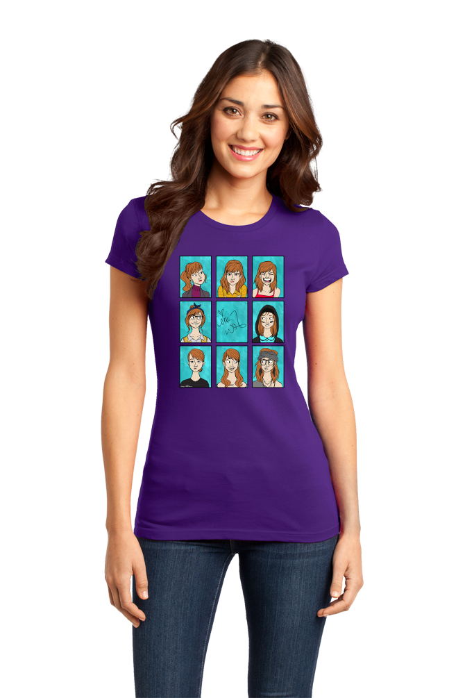 Girly Purple Mary Kate Wiles - Character Illustrations T-shirt