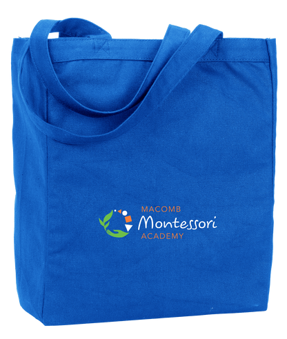 Tote Royal Macomb Montessori Academy Green, White, and Orange Logo Tote