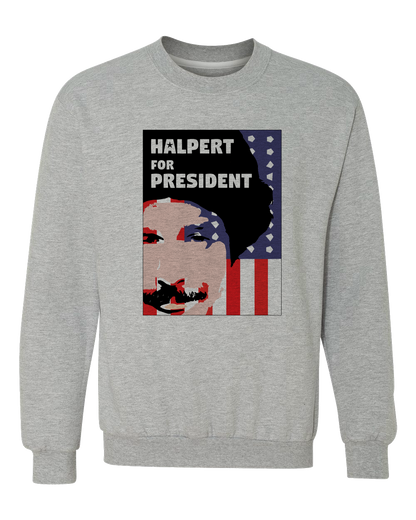 Crewneck Sweatshirt Grey Movies, Musicals, and Me - Halpert for President Crewneck sweatshirt