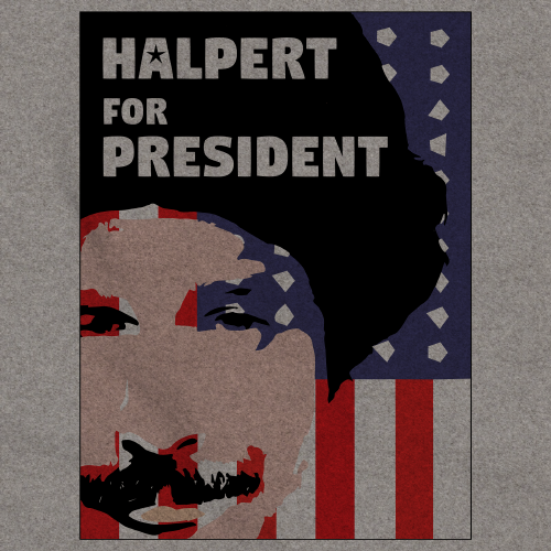 Movies, Musicals, and Me - Halpert for President Crewneck Grey Art Preview