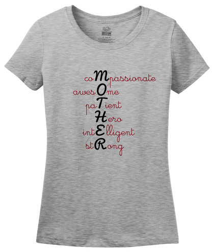 Ladies Grey Acrostic Mother Poem - Mother's Day Gift Words For Mom Love 