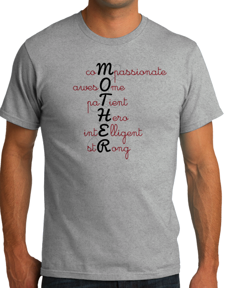 Unisex Grey Acrostic Mother Poem - Mother's Day Gift Words For Mom Love 