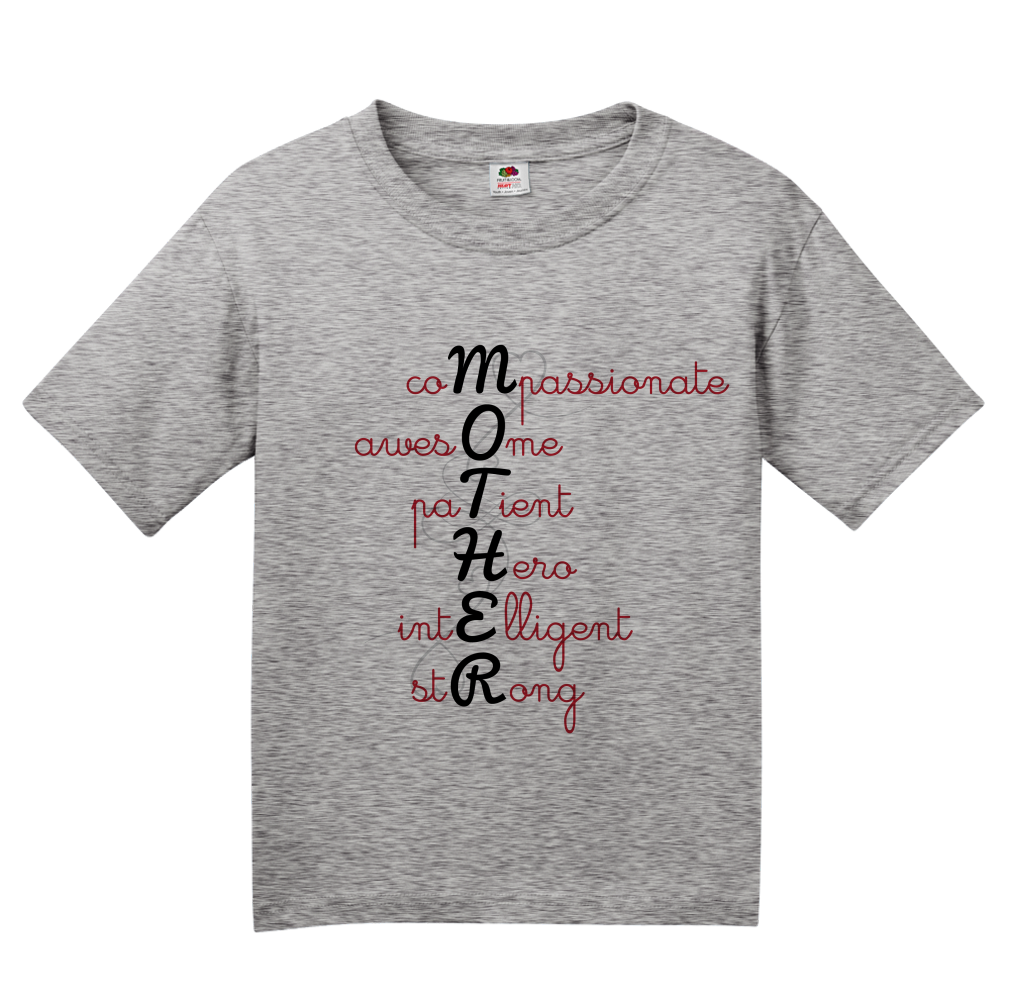 Youth Grey Acrostic Mother Poem - Mother's Day Gift Words For Mom Love 