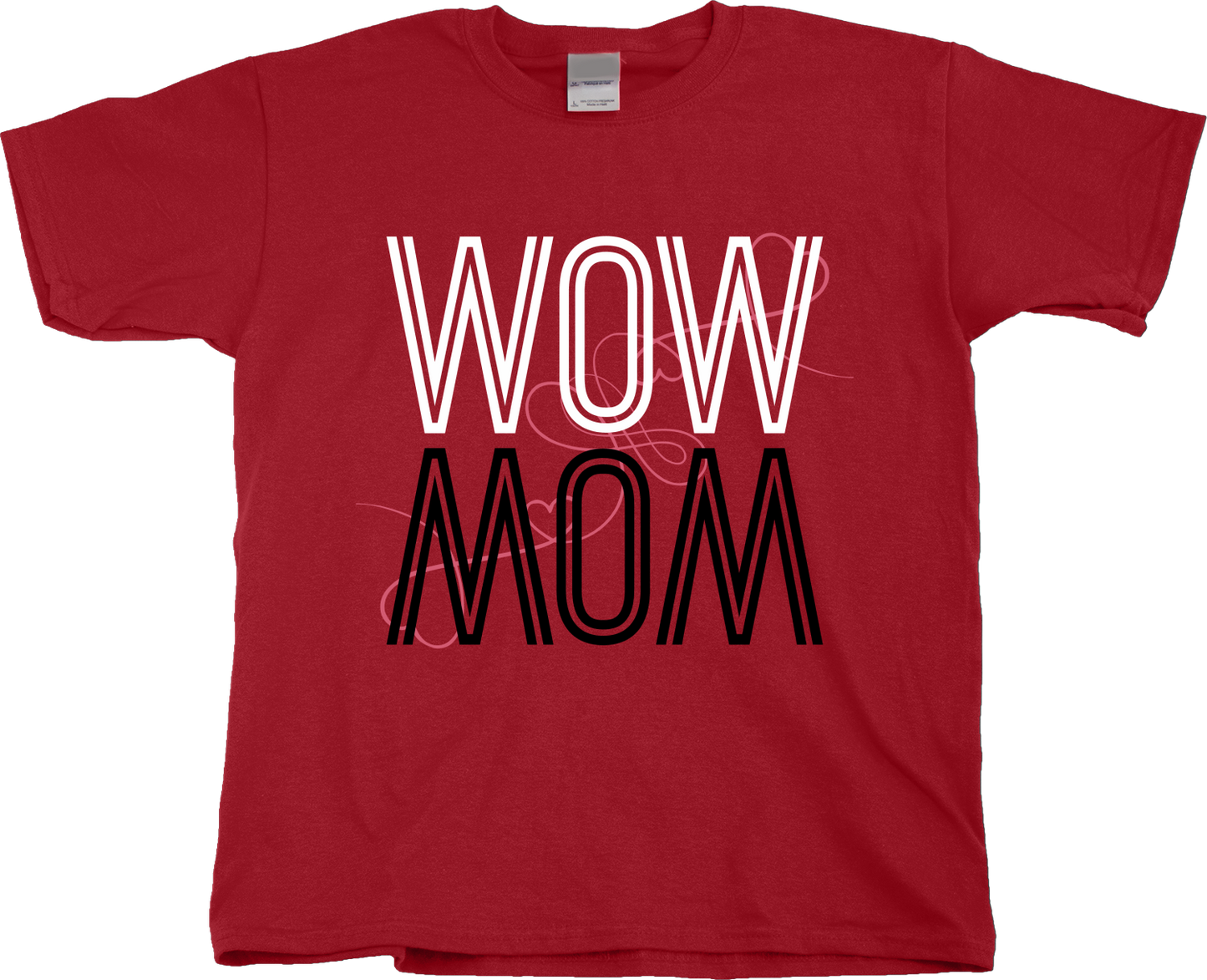Youth Red Wow/Mom - Mother's Day Gift New Mom Love Mother Wordplay Fun 