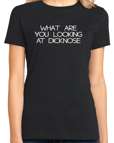 Ladies Black Dicknose - Teen Wolf Homage 80s Movie T-shirt