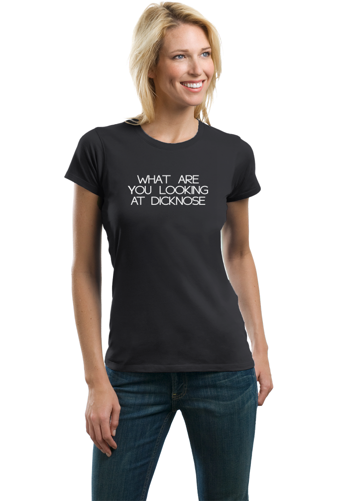 Ladies Black Dicknose - Teen Wolf Homage 80s Movie T-shirt