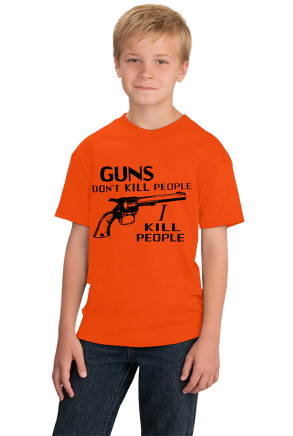 Youth Orange "Guns Don't Kill People - Happy Gilmore Homage  T-shirt