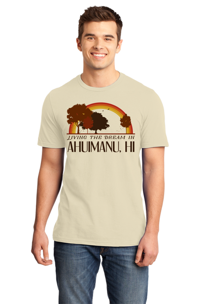 Standard Natural Living the Dream in Ahuimanu, HI | Retro Unisex  T-shirt