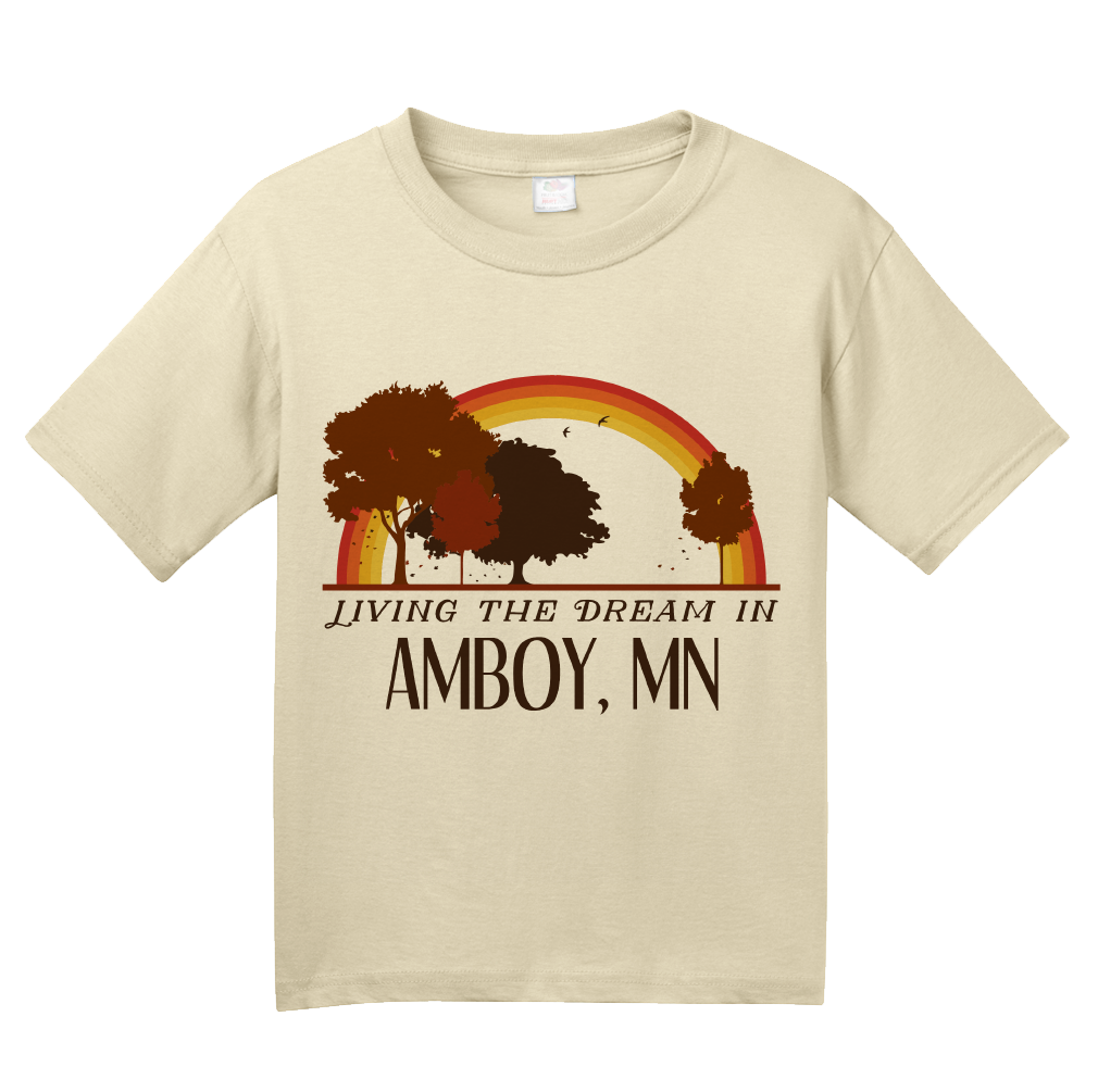 Youth Natural Living the Dream in Amboy, MN | Retro Unisex  T-shirt