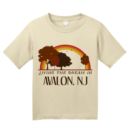 Youth Natural Living the Dream in Avalon, NJ | Retro Unisex  T-shirt
