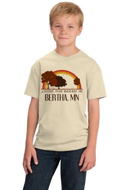 Youth Natural Living the Dream in Bertha, MN | Retro Unisex  T-shirt