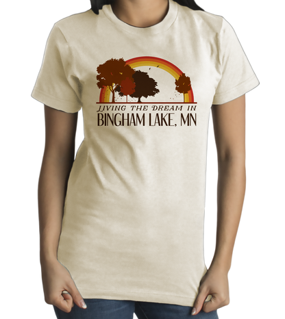 Standard Natural Living the Dream in Bingham Lake, MN | Retro Unisex  T-shirt
