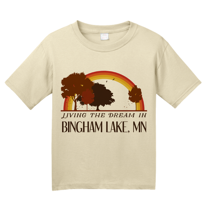 Youth Natural Living the Dream in Bingham Lake, MN | Retro Unisex  T-shirt