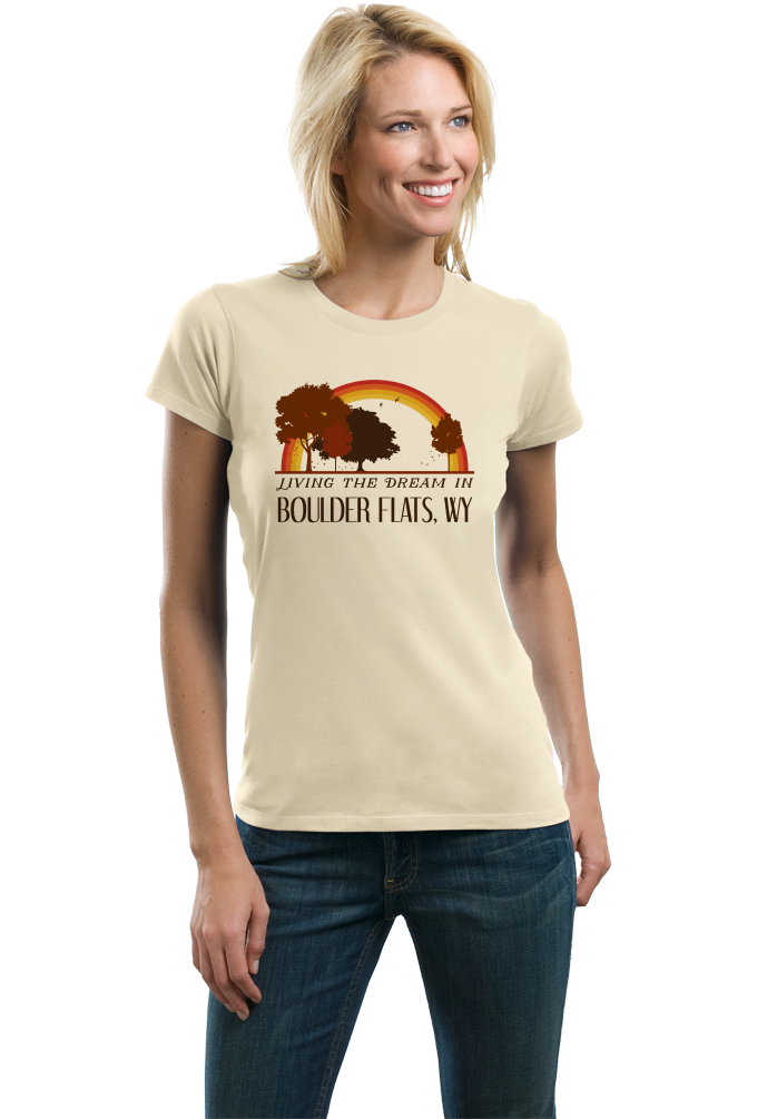 Ladies Natural Living the Dream in Boulder Flats, WY | Retro Unisex  T-shirt