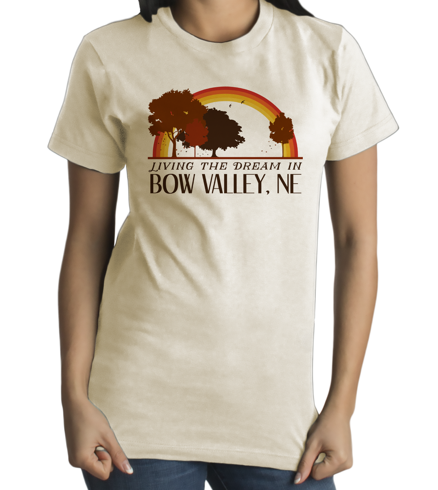 Standard Natural Living the Dream in Bow Valley, NE | Retro Unisex  T-shirt