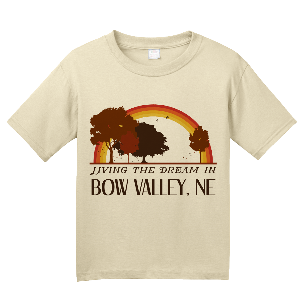 Youth Natural Living the Dream in Bow Valley, NE | Retro Unisex  T-shirt