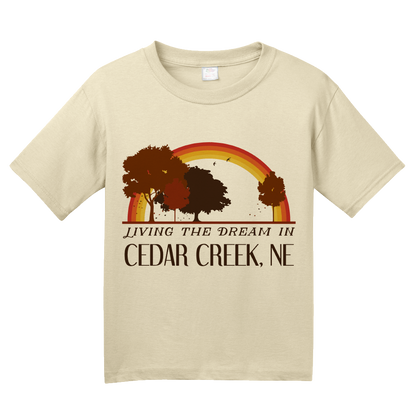 Youth Natural Living the Dream in Cedar Creek, NE | Retro Unisex  T-shirt