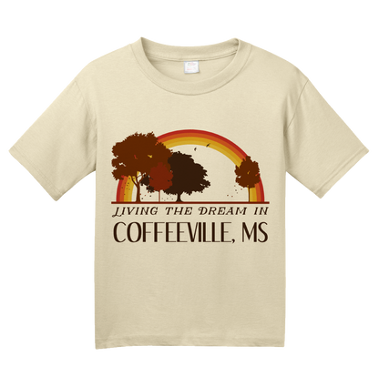 Youth Natural Living the Dream in Coffeeville, MS | Retro Unisex  T-shirt