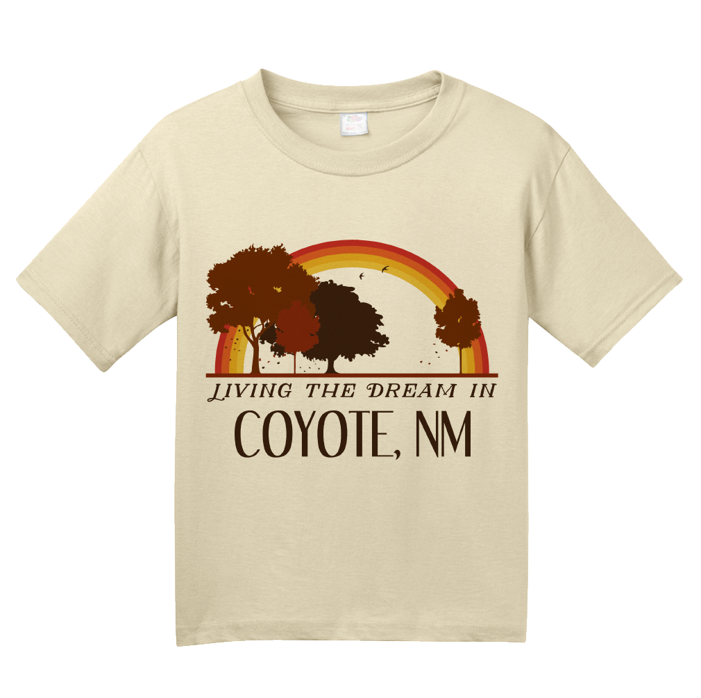 Youth Natural Living the Dream in Coyote, NM | Retro Unisex  T-shirt