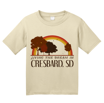 Youth Natural Living the Dream in Cresbard, SD | Retro Unisex  T-shirt