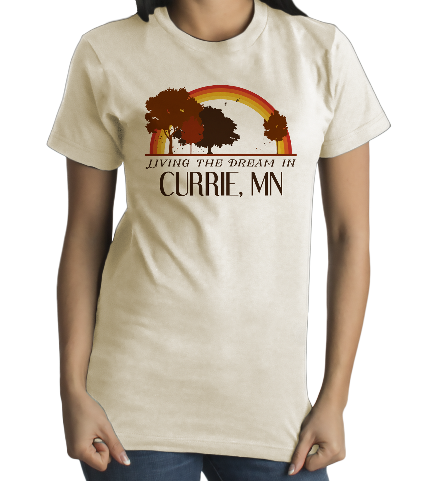 Standard Natural Living the Dream in Currie, MN | Retro Unisex  T-shirt