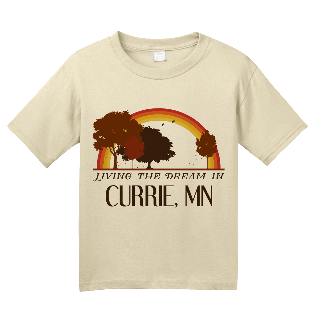 Youth Natural Living the Dream in Currie, MN | Retro Unisex  T-shirt