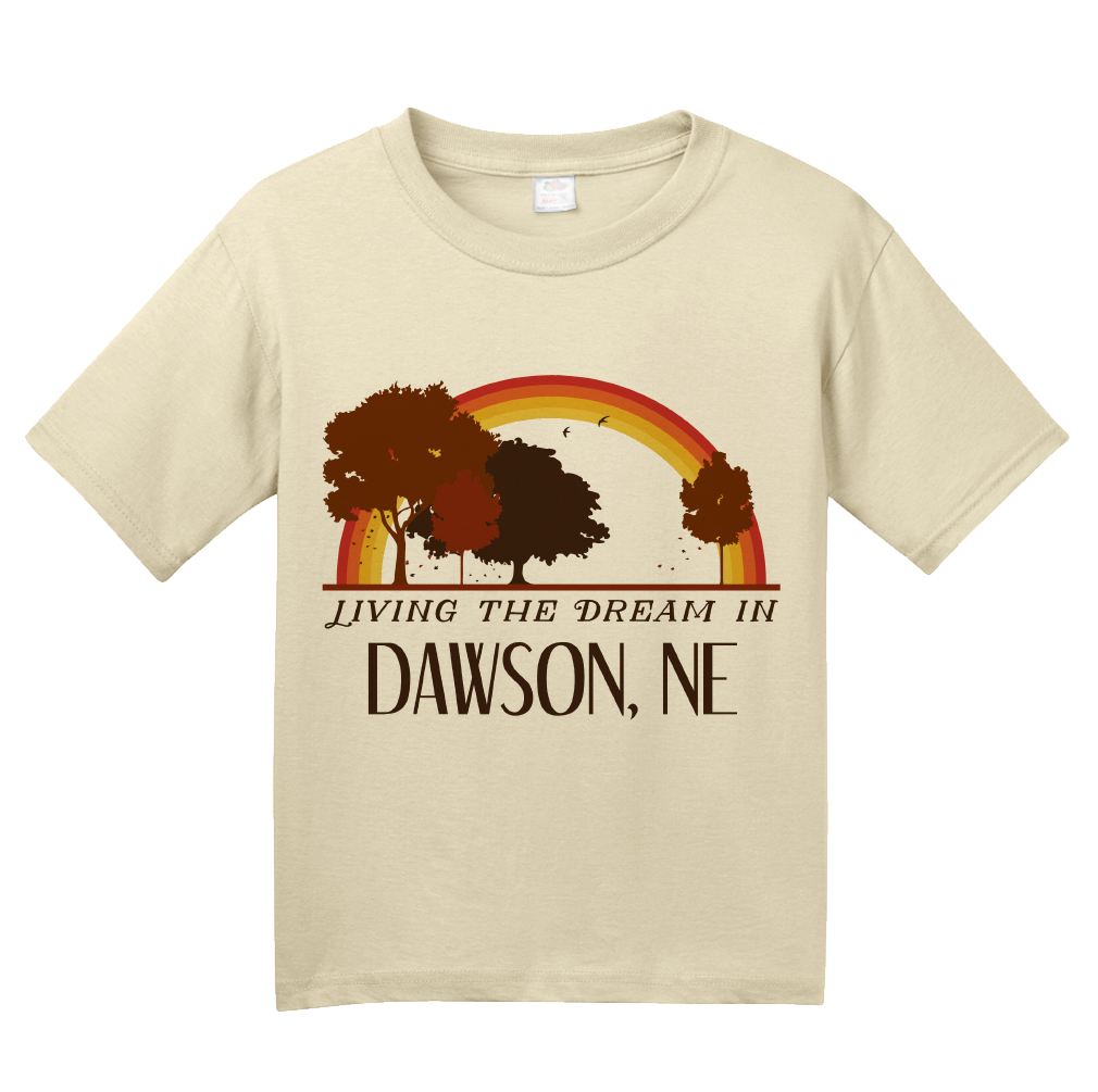 Youth Natural Living the Dream in Dawson, NE | Retro Unisex  T-shirt