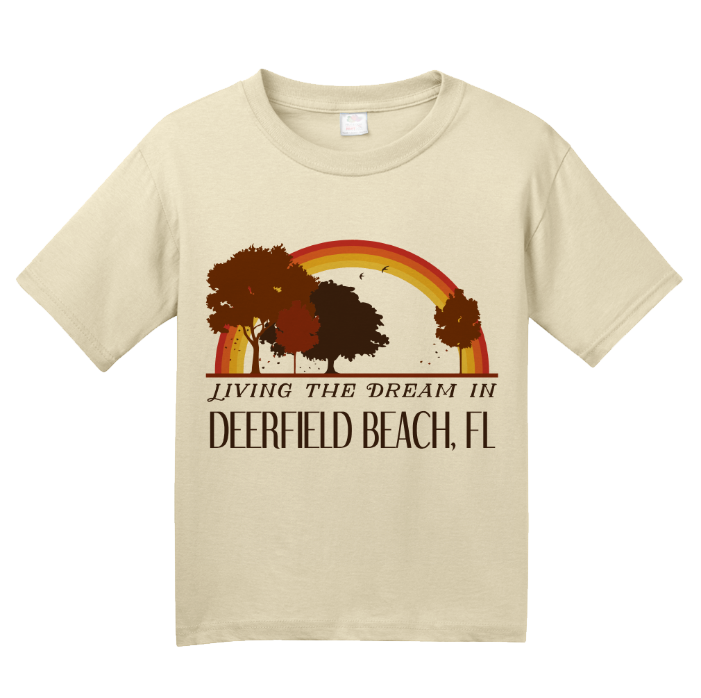 Youth Natural Living the Dream in Deerfield Beach, FL | Retro Unisex  T-shirt