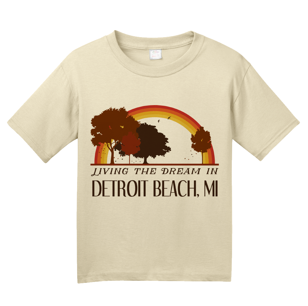 Youth Natural Living the Dream in Detroit Beach, MI | Retro Unisex  T-shirt