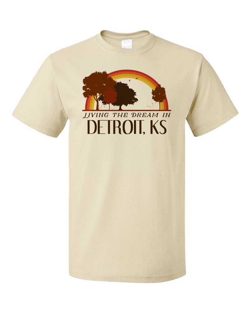 Standard Natural Living the Dream in Detroit, KS | Retro Unisex  T-shirt
