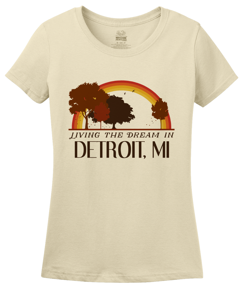 Ladies Natural Living the Dream in Detroit, MI | Retro Unisex  T-shirt
