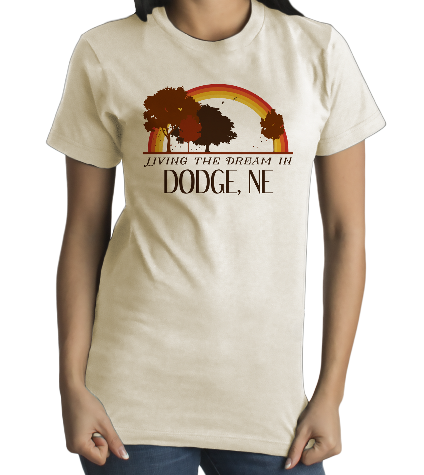 Standard Natural Living the Dream in Dodge, NE | Retro Unisex  T-shirt