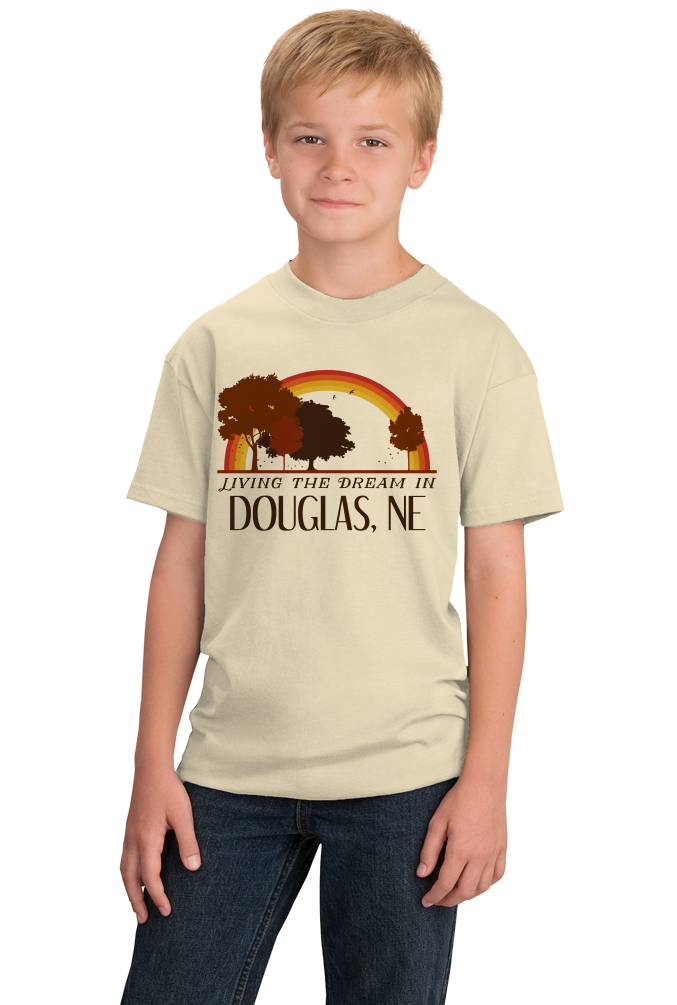 Youth Natural Living the Dream in Douglas, NE | Retro Unisex  T-shirt