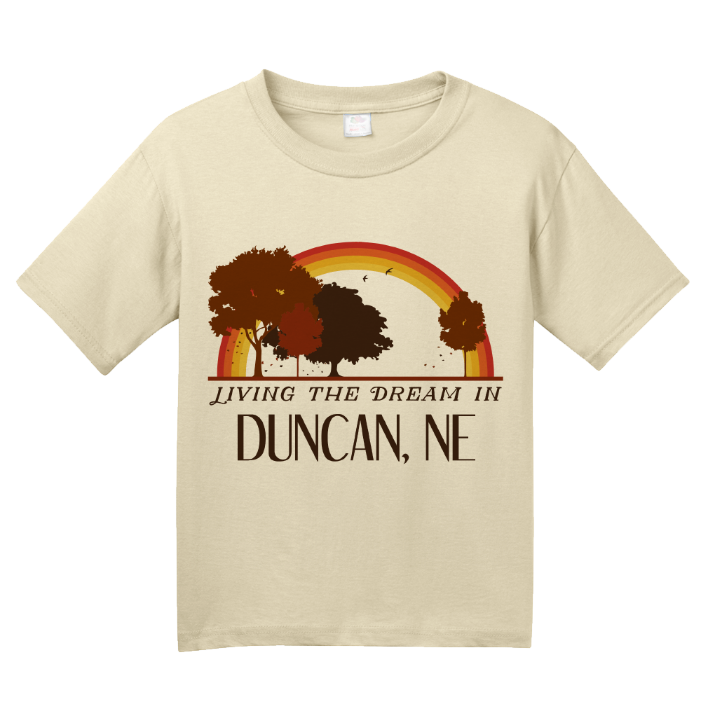 Youth Natural Living the Dream in Duncan, NE | Retro Unisex  T-shirt