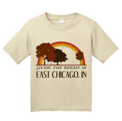 Youth Natural Living the Dream in East Chicago, IN | Retro Unisex  T-shirt