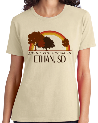 Ladies Natural Living the Dream in Ethan, SD | Retro Unisex  T-shirt