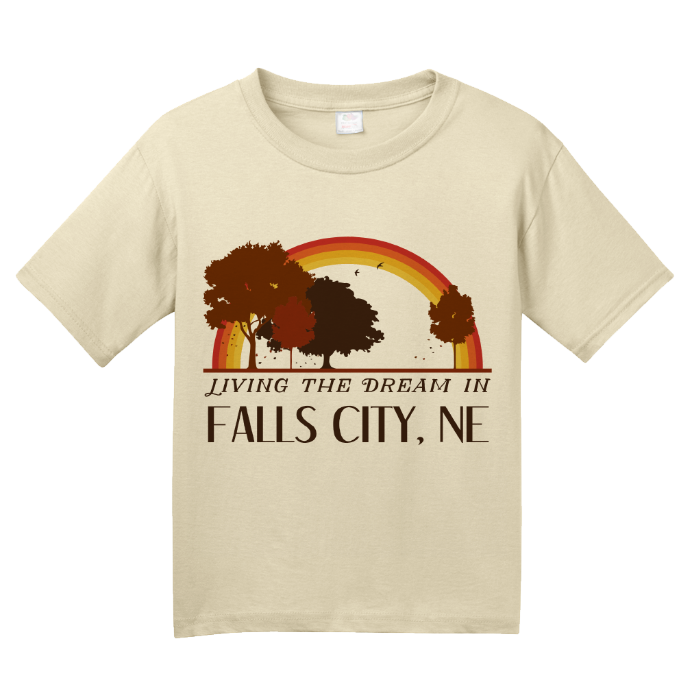 Youth Natural Living the Dream in Falls City, NE | Retro Unisex  T-shirt