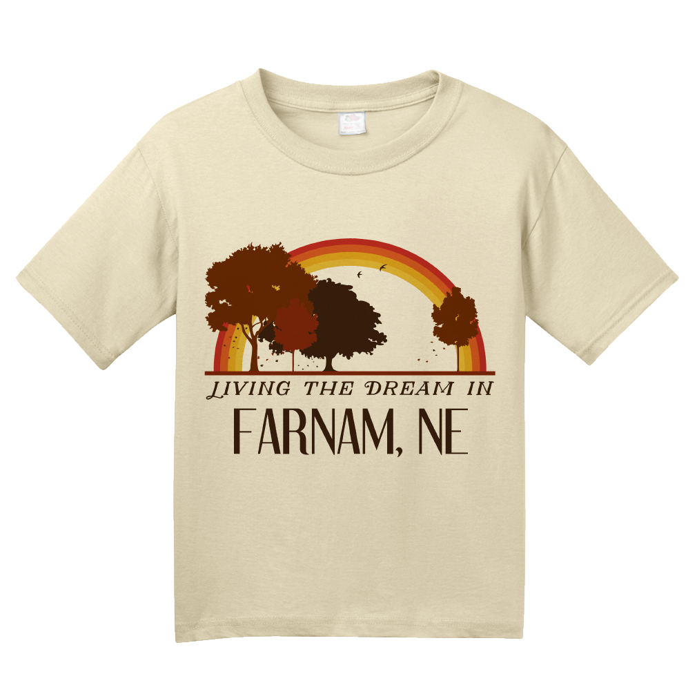 Youth Natural Living the Dream in Farnam, NE | Retro Unisex  T-shirt