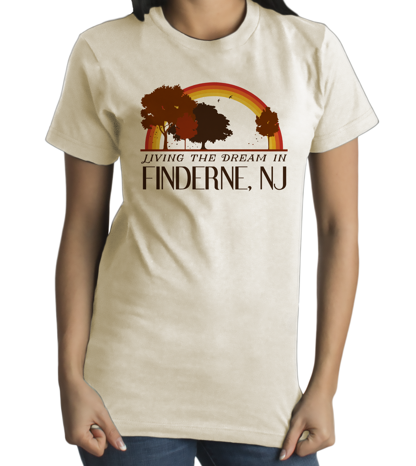 Standard Natural Living the Dream in Finderne, NJ | Retro Unisex  T-shirt