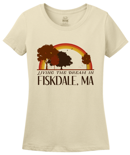 Ladies Natural Living the Dream in Fiskdale, MA | Retro Unisex  T-shirt