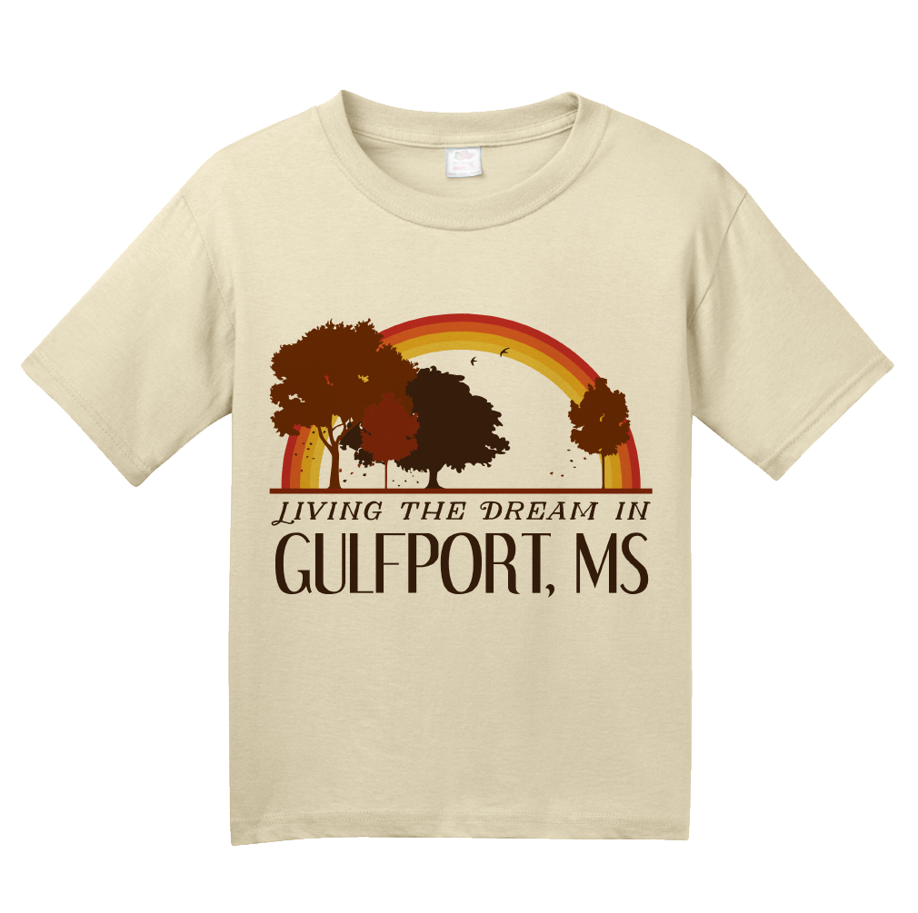 Youth Natural Living the Dream in Gulfport, MS | Retro Unisex  T-shirt