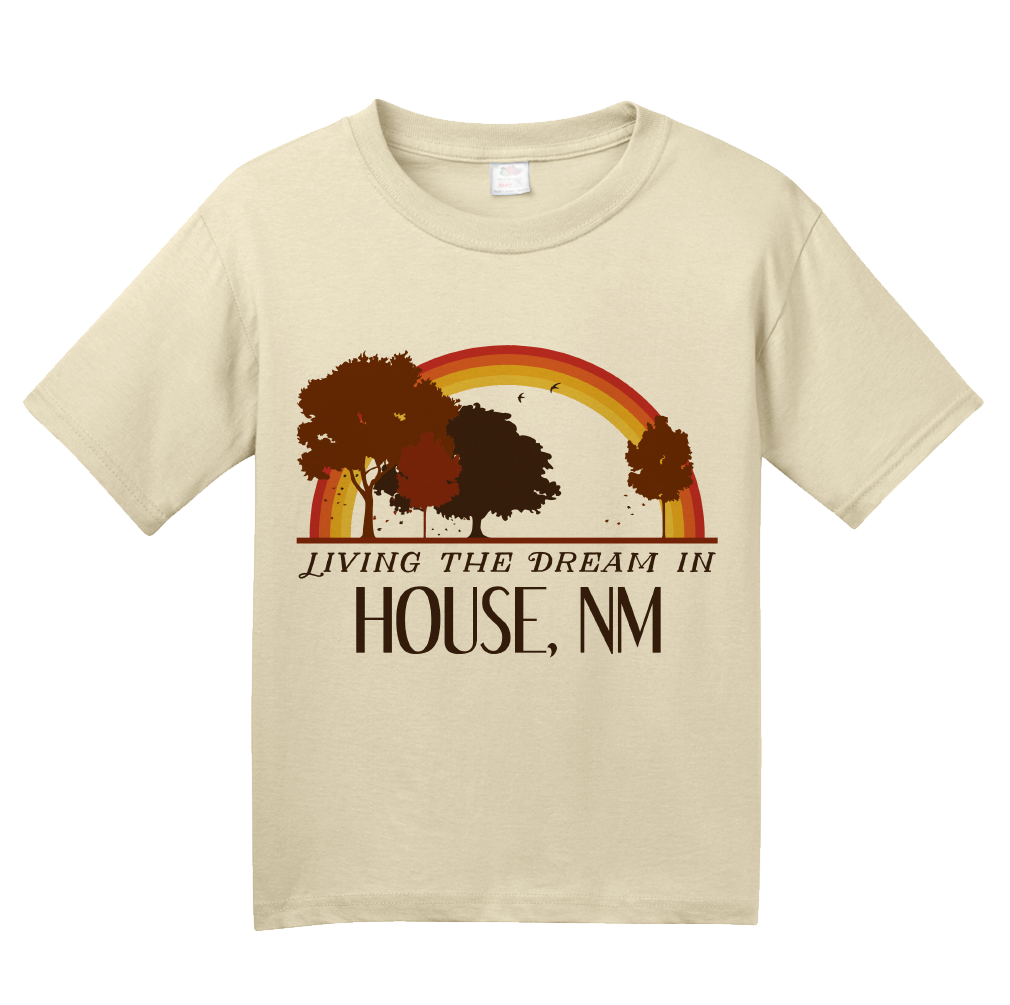 Youth Natural Living the Dream in House, NM | Retro Unisex  T-shirt