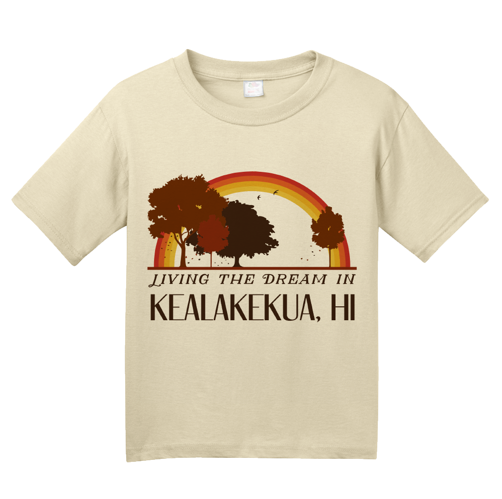 Youth Natural Living the Dream in Kealakekua, HI | Retro Unisex  T-shirt