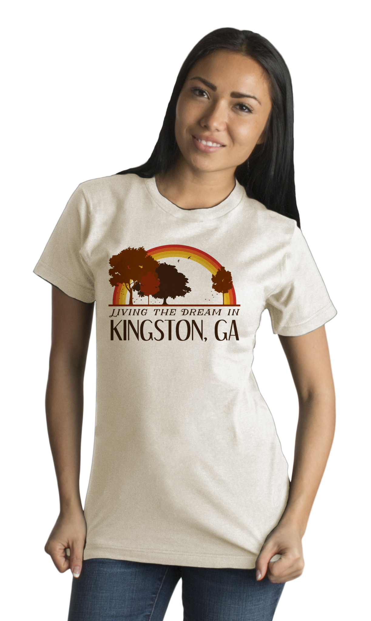 Standard Natural Living the Dream in Kingston, GA | Retro Unisex  T-shirt
