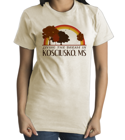 Standard Natural Living the Dream in Kosciusko, MS | Retro Unisex  T-shirt