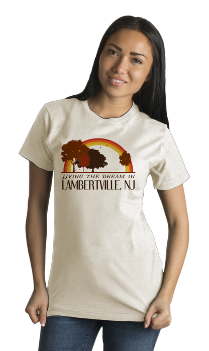 Standard Natural Living the Dream in Lambertville, NJ | Retro Unisex  T-shirt